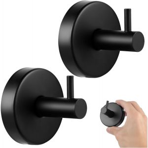 Lot de 2 crochets à ventouse pour salle de bain,crochets à ventouse robustes en acier inoxydable,crochets auto-adhésifs pour porte et douche - Neuf