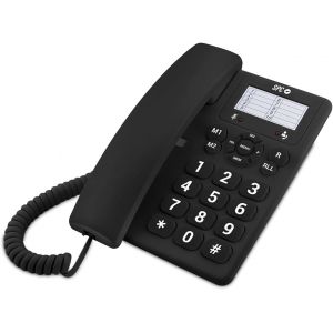 T&eacute;l&eacute;phone Filaire de Bureau ou Mural,avec de Grandes Touches et Facile &agrave; Utiliser,3 m&eacute;moires directes,Volume de Sonnerie Extra &eacute;lev&eacute;,Fonction de Recomposition,Couleur Noir.[U1] - Neuf