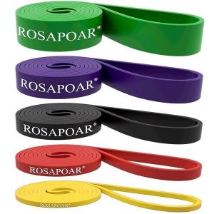 Lot De 5 Bandes De R&eacute;sistance Pour Tractions - Bandes D'entra&icirc;nement Polyvalentes Pour La Musculation, La Salle De Sport &Agrave; Domicile Et Les Amateurs De Fitness - Neuf