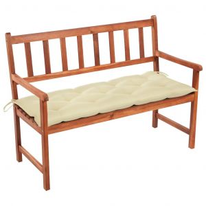 Banc De Jardin Meuble De Patio D'ext&eacute;rieur Terrasse Avec Coussin 120 Cm Bois D'acacia Massif Helloshop26 02_0011356 - Neuf