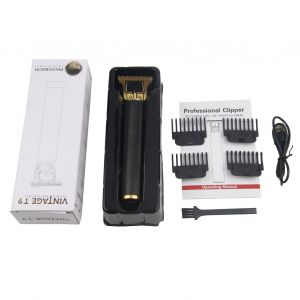 Tondeuse A Cheveux Electrique Professionnelle Usb En Acier Inoxydable Avec Peigne Guide, Noire - Neuf