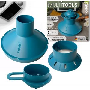 Multitools for Thermomix TM6 and TM5 &iquest; Funnel,Mixing Space Reducer/Steam Chimney,Splash Protection,Dough Flower,Lid,Portioner,Cutter - Neuf