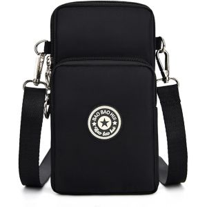 TIANYI-Petit Sacoche Telephone Portable Femmes, Sac T&eacute;l&eacute;phone Portable Femme avec Bandouli&egrave;re R&eacute;glable, Oxford Tissu Crossbody Pochette Sacoche Running Armbag pour T&eacute;l&eacute;phone 7''(avec Prise casque) - Neuf