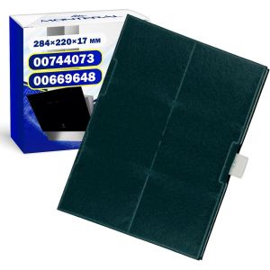 Filtre Charbon pour Hotte Aspirante 284 x 220 x 17 mm avec le Code Original 00744073 00669648 pour Bosch pour Balay pour Constructa pour Siemens pour Neff - - Neuf