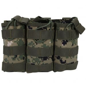 Pochette Molle A Triple Ouverture Pour Chargeur, Sac Militaire Pour Gilet, Accessoire D'exterieur (Aor2) - Neuf