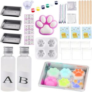 KAL-Squishy Maker - Jouet À Presser - Pat' Paw - Pour Soulager Le Stress - Mini Griffes De Chat - Kit De Bricolage - Cadeau De Fête Pour Filles Et Enfants - Neuf