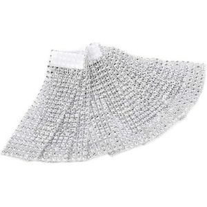(50 Pièces Argent) Ronds De Serviette Porte-Serviettes Table Diamant Anneau Enroulement Ruban Avec Fermeture Velcro Décoration Pour Fête De Noël Mariage - Neuf