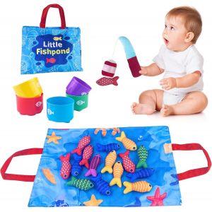 Fishing for Children 1 2 3 Years Old Montessori Toy Educational Activity and Development Toy for Boys Girls Sensory Rod Toy Fishing - Neuf