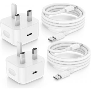 LORANKA-Chargeur rapide pour iPhone 15/16 de type C, lot de 2 prises de type C de 20 W et c&acirc;ble USB C vers USB C de 2 m&egrave;tres pour iPhone 16/15 Pro/Pro Max, iPad Pro/Air/Mini, Samsung - Neuf
