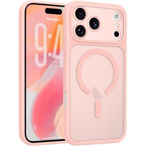 KALANKA-pour iPhone 17 Pro Max Coque Compatible avec Magsafe, Protection Compl&egrave;te de L'appareil Photo, Transluzente R&eacute;sistante Housse Translucide Coque Magn&eacute;tique pour iPhone 17 Pro Max Case, Rose - Neuf