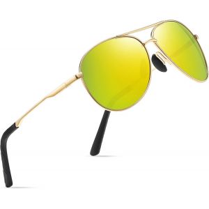 Lunettes De Soleil Homme Pilote Lunettes De Soleil Polarisées Pour Hommes Et Femmes Protection Style Classique Lunettes Ultralégères Verres Anti-Reflets Conduite Pêche Sports Avec Lunettes De Soleil - Neuf