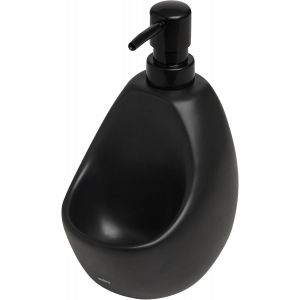 KAL-Joey Pump. Distributeur Joey Pour Savon Liquide Et Porte-Éponge En Céramique. Dimension 10.2X12.7X20.3Cm. 591Ml. Coloris Noir. - Neuf