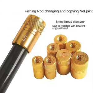 5pcs 10size Filet De P&ecirc;che Rod Pod Connecteur Pi&egrave;ces De Tige M&acirc;le &Agrave; Femelle Vis Net T&ecirc;te Adaptateur Accessoire En Alliage D'aluminium - Neuf