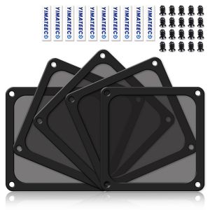 Filtre Poussi&egrave;re 140mm Magn&eacute;tique Filtre Ventilateur en Maille Grille de Protection pour Bo&icirc;tier d'Ordinateur Dissipateur Refroidisseur (NYLON, 140 * 140mm, 5 Pi&egrave;ces, Noir) - Neuf