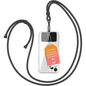 Chaîne Universelle Pour Téléphone Portable, Adaptée À Tous Les Smartphones, Housse Avec Cordon, Sangle Pour Téléphone Cellulaire Adapté À Toutes Les Pochettes, Noir, Clips Noirs[Car781926] - Neuf