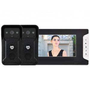 Sonnette video filaire 7 pouces, interphone, vision nocturne, kit de sonnette de securite intelligente (prise britannique) - Neuf