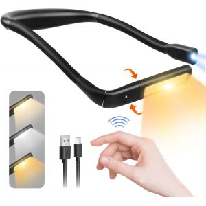 Eryi-Liseuse Lampe De Lecture De Cou, Rechargeable 3 Couleurs Lampe Lecture Au Lit Led Bras Pliables Pour La Lecture, Le Tricot, La Réparation, Camping - Neuf