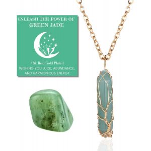 Kal-Collier En Pierre De Lune - Amour Lunaire - Fil Arbre De Vie Fait Main Plaqué Platine/18 Carats Or,Pendentifs En Forme De Hexagonale En Cristal Naturel Et Chaîne De 50cm,Cadeau Pour Elle - Neuf