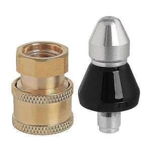 buse haute pression d'outil de nettoyage d'égouts,1/4 pouce 1 avant 6 arrière buse de jet d'égout et pression wa - Neuf