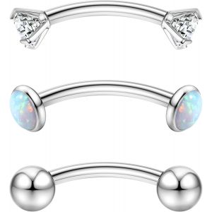 Nbgcm-16g Piercing Arcade En G23 Titane Pour Femmes Hommes Piercing Rook Levre Sourcil Nombril Anneaux Piercing Helix Cartilage Oreille Piercing Courbé Barbell 6mm 8mm 10mm - Neuf