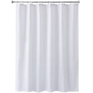 Rideau de douche blanc en polyester imperm&eacute;able r&eacute;sistant &agrave; la moisissure - 180x220 cm avec ourlet lest&eacute; - Toile de douche lavable en machine pour salle de bain et s&eacute;paration d'espace h&ocirc;telier - Neuf