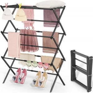 KGABERY-Séchoir À Linge Pliable À 3 Niveaux Pour L'Intérieur-Noir - Neuf