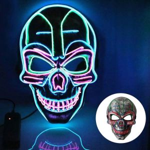 Masque D'halloween,Masque Led Avec 3 Modes De Flash,Masque De Crâne Pour Enfants,Homme,Femme,Noël,Carnaval - Neuf