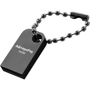 KALANKA-Clé USB 64Go, Mini Pen Drive USB 2.0 64Go Métal Flash Drive Imperméable Portable Mémoire Stick pour Ordinateur Portable/PC/Smart TV etc (Argent) - Neuf