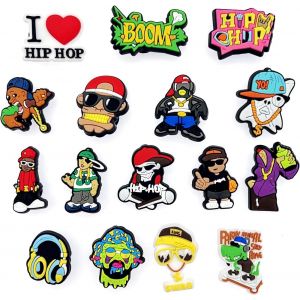 Kalanka-Lot De 18 Breloques De Chaussures Hip-Hop, Épingles Crocs, Accessoires De Breloques Crocs Pour Filles Et Garçons, Breloques De Chaussures,Pendentifs,Widgets Crocs,Décoration,Cadeaux De Fête - Neuf