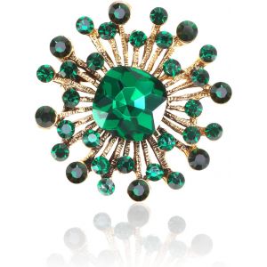 Kjdal-Broches Pour Femmes Cristal,Ajouré Broche Géométrique En Cristal Bijoux,Broche De Bouquet De Mariage Pour Dames Épinglette Pour Anniversaire,Fête,Anniversaire - Neuf