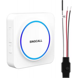 Transfert de Signal Radio Extension de Sonnette sans fil Convertir Sonnette C&acirc;bl&eacute;e en Sonnette sans fil 32 M&eacute;lodies 5 Volume R&eacute;glable pour Maison/Garage 1 R&eacute;cepteur Portable 1 &Eacute;metteur - Neuf