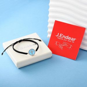 Kalanka-Bracelet Cordon Porte-Bonheur, Bracelet Poisson Chrétien Pour Femme, Bijoux Argent 925 Pour Fille Cadeau Communion Baptême, Bracelet Original Fait Main - Neuf