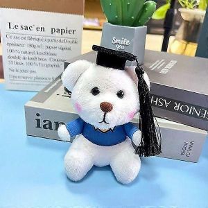 1 ours en peluche animal avec casquettes de graduation jouet en peluche Cadeau de No&euml;l blanc - Neuf