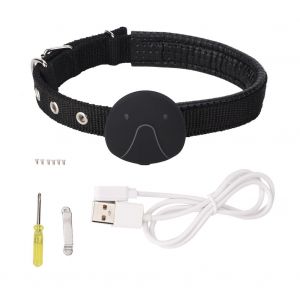 HJLIAN Traceur GPS anti-perte etanche IP67 pour chien et chat, avec collier (noir) - Neuf