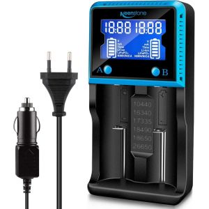 KGABERY-Chargeur Batterie 18650,Chargeur De Piles Intelligent Universel Avec Ecran Lcd Pour Piles Rechargeables Ni-Mh Ni-Cd Li-Ion Lifepo4 Imr Aa Aaa 10440 14500 16340 26650 Etc - Neuf