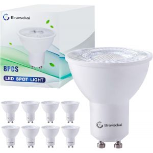 Kal-Lot De 8 Ampoules Led Gu10, Blanc Naturel 4000k, Équivalent À 35w Halogène, 220v Ampoules Spot Pour Boutiques, Salons, Cuisines, Salles De Bain, Chambres - Neuf