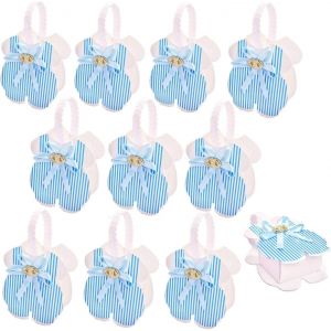 Lot De 24 Boîtes À Bonbons Bleues En Forme De Pantalon À Bretelles, Petites Boîtes À Bonbons, Cadeau Pour Fête Prénatale, Anniversaire, Baptême, Nouveau-Né - Neuf