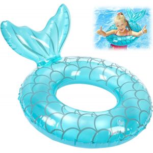 Cap-Bouée De Natation Gonflable, En Pvc, En Forme De Sirène, Pour Enfants, Matelas Gonflable Pour Piscine, Plage Et Enfants - Neuf