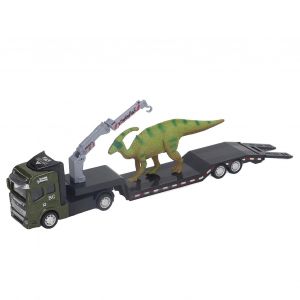 1:50 Dinosaur Transport Trailer High Simulation Alloy Dinosaur Truck Carrier Toy for Children Boys-Parasaurolophus - Neuf