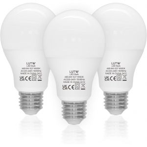 Kalanka-Ampoule Led E27 Blanc Froid 6500k, 9w Equivalent 60w, Ampoules Led A60 Culot Edison &Agrave; Vis, 900lm, &Eacute;conomie D'&eacute;nergie &Agrave; Angle De Faisceau 220 &deg;, Non Dimmable, Plastique, Lot De 3 - Neuf