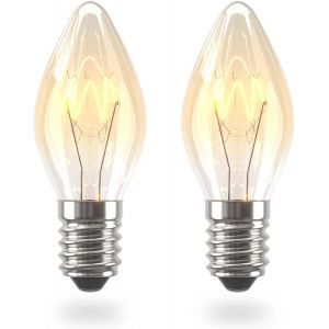 Kal-Ampoule E14 16w Lampe De Sel,Ampoule Petit Culot À Vis,Blanc Chaud 2700k Dimmable Ampoule Bougie C7 Ambre Pour Chauffe-Cire 220v-240v,Four,Lampe Sel Himalaya,Veilleuse,Lot De 2 - Neuf