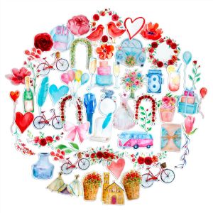 Watercolor Wedding Bundle Stickers (55 Pieces) - Waterproof Decals For Laptops And Phones - Stickers For Scrapbook And Journal - Neuf