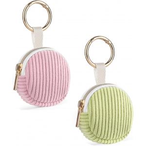 Rfcbc-Lot De 2 Pochette Bijoux Mini Trousse Rangement Boucle D'oreille En Velours Côtelé Sac De Organisateur Multifonctionnel Pour Colliers Bracelets Boite A Bijoux Voyage Femme 5,6*5,9*2,1cm(Verte&r - Neuf