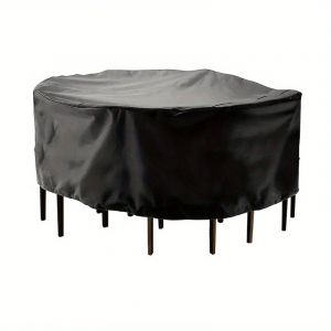 210d Meubles De Jardin Extérieur Couverture Ronde Table Chaise Ensemble Imperméable Oxford Osier Canapé Protection Patio Pluie Neige Anti-Poussière Cov - Type Black-200x94 - Neuf