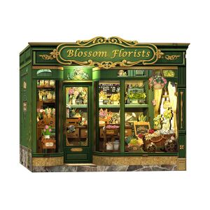 Kit de bricolage miniature pour construire une maison de f&eacute;es fleurie avec lumi&egrave;res et pi&egrave;ces de puzzle - Neuf