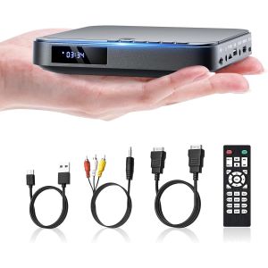 MEVRONISSHOP-Mini Lecteur DVD, DESOBRY Lecteur DVD HDMI Compact HD 1080P pour Smart TV avec Toutes Les r&eacute;gions, entr&eacute;e Carte USB/TF, t&eacute;l&eacute;commande, PAL/NTSC - Neuf