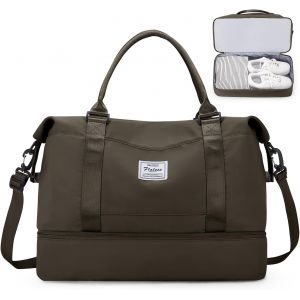 nzqaf-Sac de Voyage pour Femme,Cabine Avion Easyjet Bagage à Main Léger,Sac fourre-Tout de Sport Imperméable pour Week-End avec Compartiment à Chaussures pour Travel Gym Danse,B6-Curry foncé - Neuf