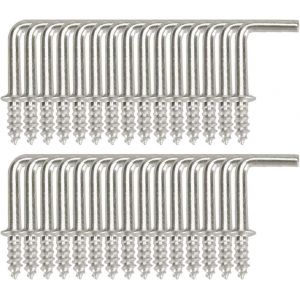 30Pcs Coupe Carré Crochet Métal Visser Cintre Crochet Pour Maison Bureau Suspendu Plantes Extérieur Lumieres Gris Argent 1/2 - Neuf