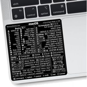 acdsgd-Lot de 2 autocollants de raccourcis Mac OS | Autocollants de clavier pour macOS | Feuille de triche en vinyle lamin&eacute; pour ordinateur portable | Raccourcis MacBook 2025 (noir/2 pi&egrave;ces) - Neuf