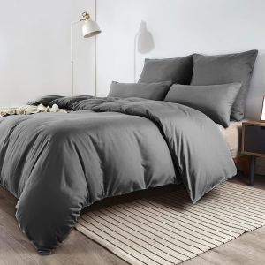 Ulteronixshop-Lot De 2 Parures De Lit, Grises, En Microfibre Infroissable Et Infroissable - Housse De Couette 180 X 200 Cm Avec Taie D'oreiller 80 X 80 Cm - Avec Fermeture &Eacute;clair - Neuf